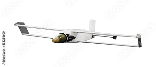 Obraz na plátně Isolated military drone kamikaze armed with aerial bomb.