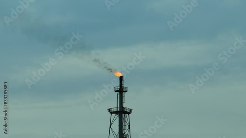 Oil Refinery Gas Chimney (ID: 833285680)