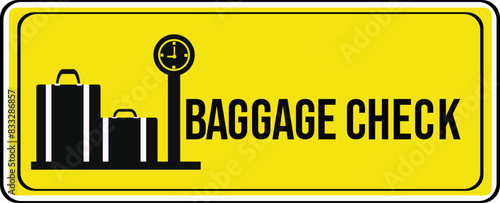 Baggage check sign banner vector