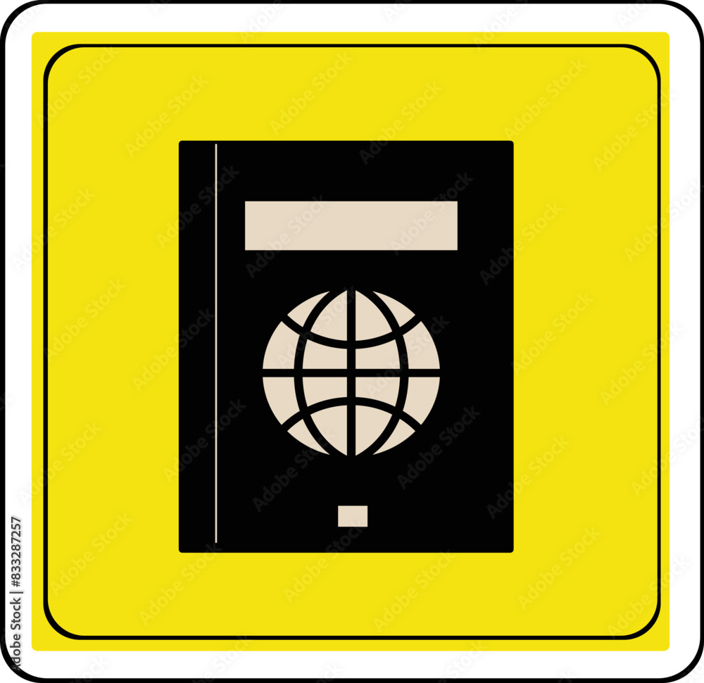 Passport control sign vector Passport control sign vector