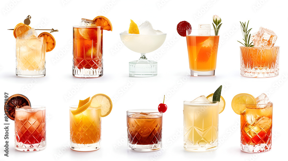 Cocktails in a row with ice cubes on a white background,Set of Alcoholic cocktail with whiskey isolated on white background,alcoholic cocktail set isolated on white background
Cocktails in a row with ice cubes on a white background,Set of Alcoholic cocktail with whiskey isolated on white background,alcoholic cocktail set isolated on white background