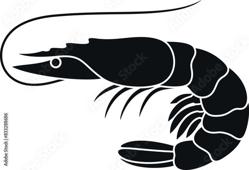 Shrimp logo. Isolated shrimp on white background. Seafood