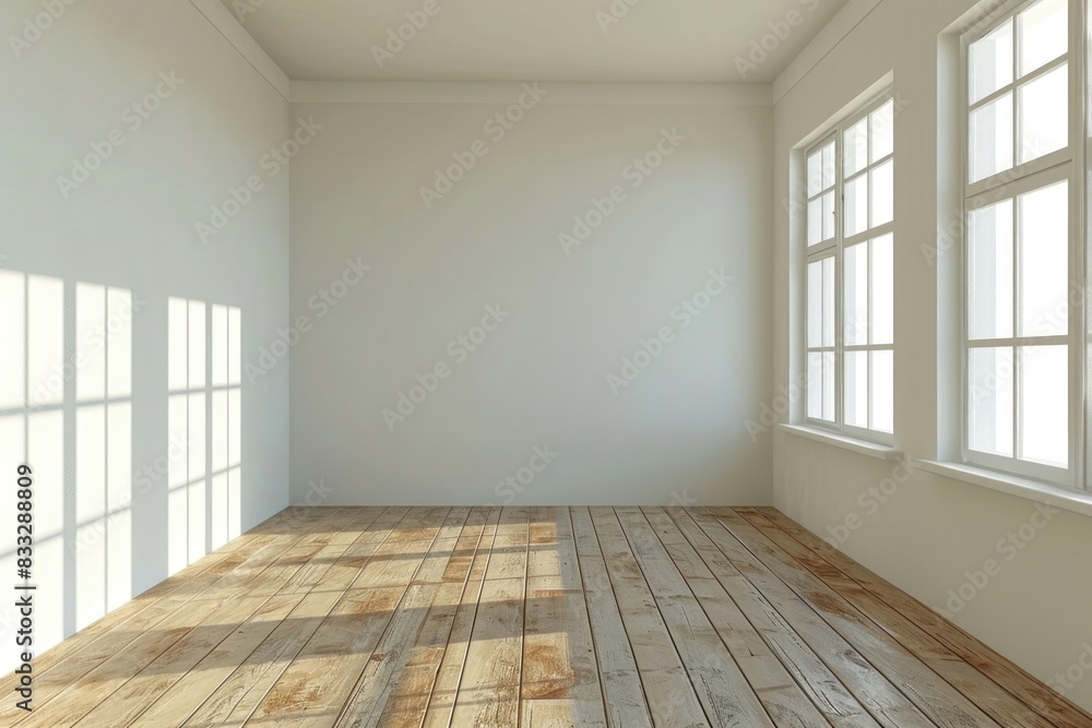 Obraz premium Empty room flooring window wood.
