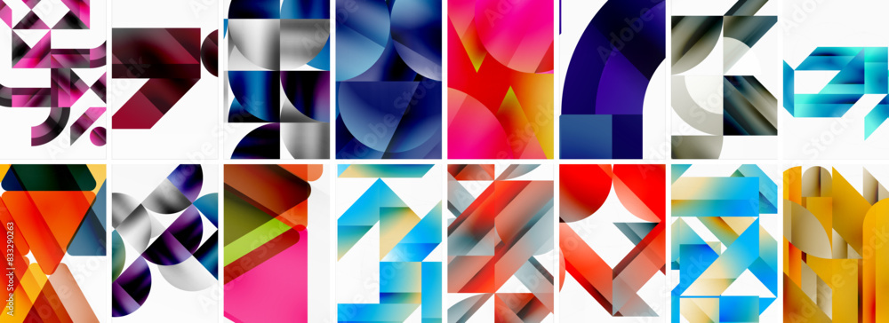 Set of abstract minimal geometric backgrounds with lines, circles and triangles. Vector Illustration For Wallpaper, Banner, Background, Card, Book Illustration, landing page Set of abstract minimal geometric backgrounds with lines, circles and triangles. Vector Illustration For Wallpaper, Banner, Background, Card, Book Illustration, landing page