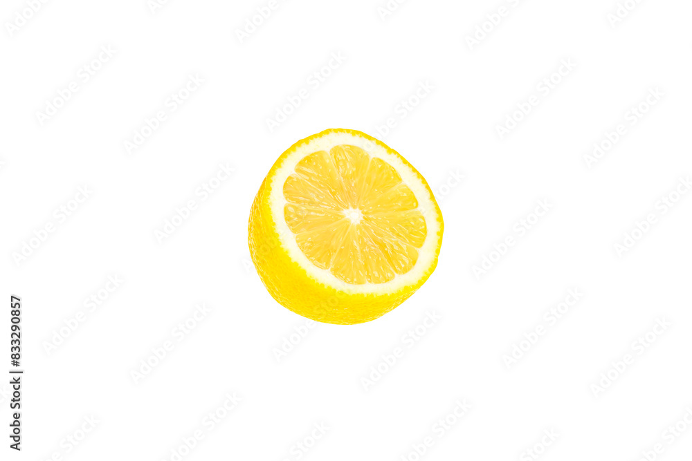 Yellow lemon cross section. transparent background Yellow lemon cross section. transparent background