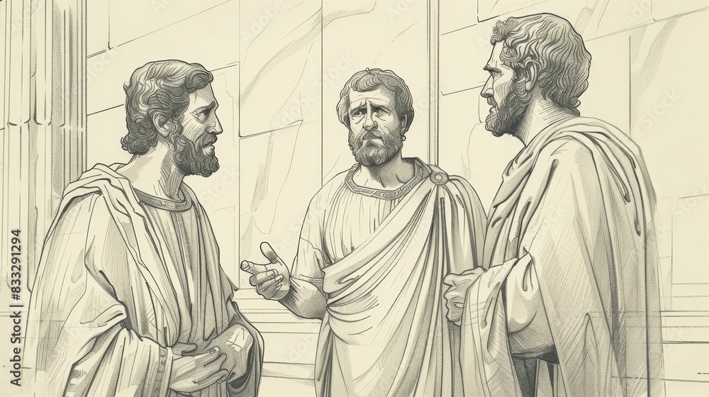 Fototapeta premium Biblical Illustration of Hebrews 6: Warning Against Apostasy, Hope, God's Faithfulness, Beige Background, Copyspace