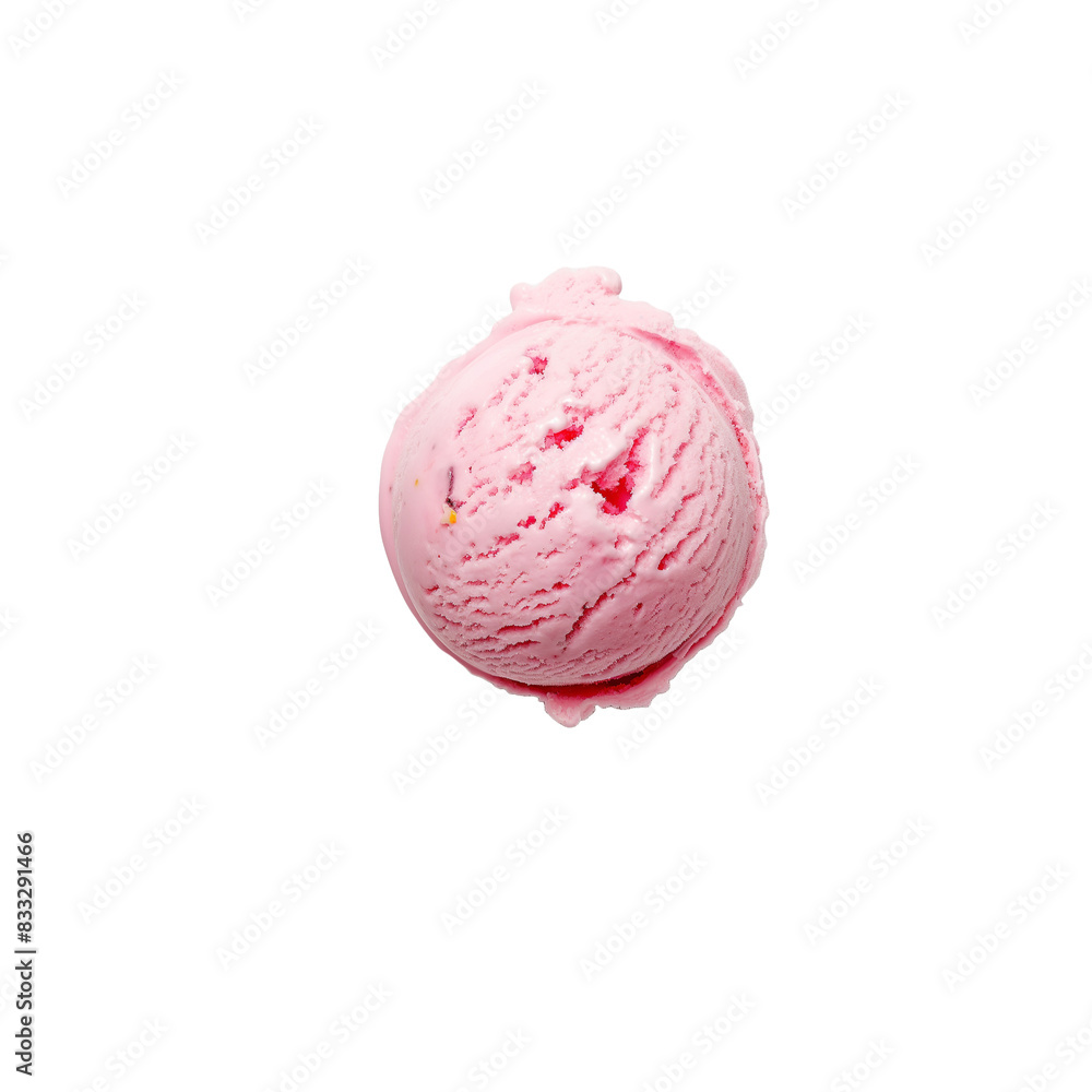 Ice cream scoop ball on transparent background cutout, top view, PNG file Ice cream scoop ball on transparent background cutout, top view, PNG file