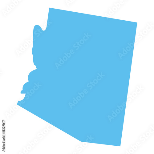 USA state Arizona map blue vector outline boundary silhouette illustration, American state map