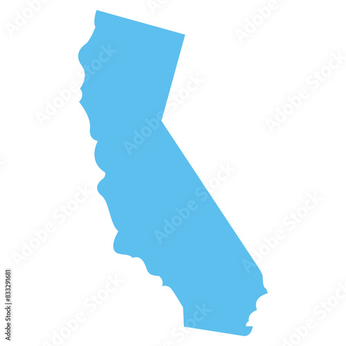 USA state California maps blue vector outline boundary silhouette illustration, American state map