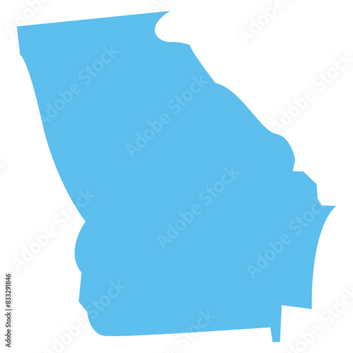 USA state georgia maps blue vector outline boundary silhouette illustration, American state map