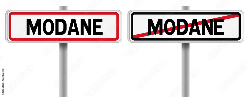 Panneau de MODANE à l'Entrée et à la Sortie - Fond Transparent ou Blanc Disponible Panneau de MODANE à l'Entrée et à la Sortie - Fond Transparent ou Blanc Disponible