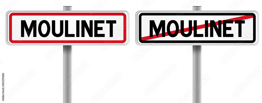 Panneau de MOULINET à l'Entrée et à la Sortie - Fond Transparent ou Blanc Disponible Panneau de MOULINET à l'Entrée et à la Sortie - Fond Transparent ou Blanc Disponible
