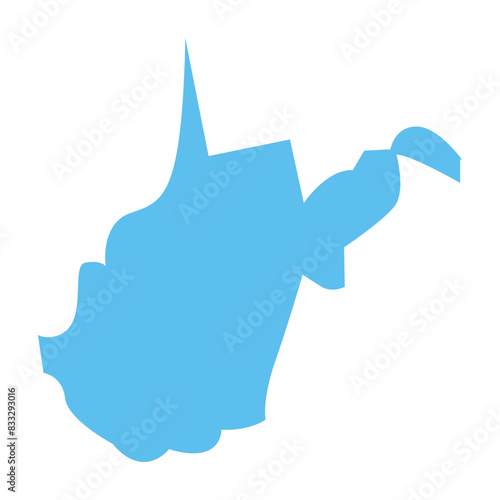 WEST VIRGINIA USA state maps blue vector outline boundary silhouette illustration, American state map