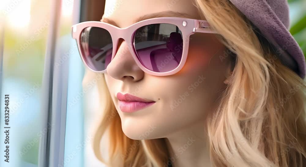 Digital Marketer in the eCommerce Industry Orders Pink Sunglasses Online for Campaign. Concept Digital Marketing, eCommerce Industry, Online Shopping, Pink Sunglasses, Marketing Campaign Digital Marketer in the eCommerce Industry Orders Pink Sunglasses Online for Campaign. Concept Digital Marketing, eCommerce Industry, Online Shopping, Pink Sunglasses, Marketing Campaign