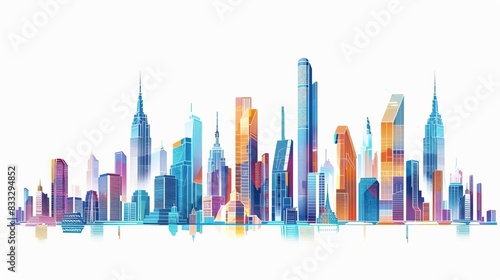 Modern City illustration isolated at white