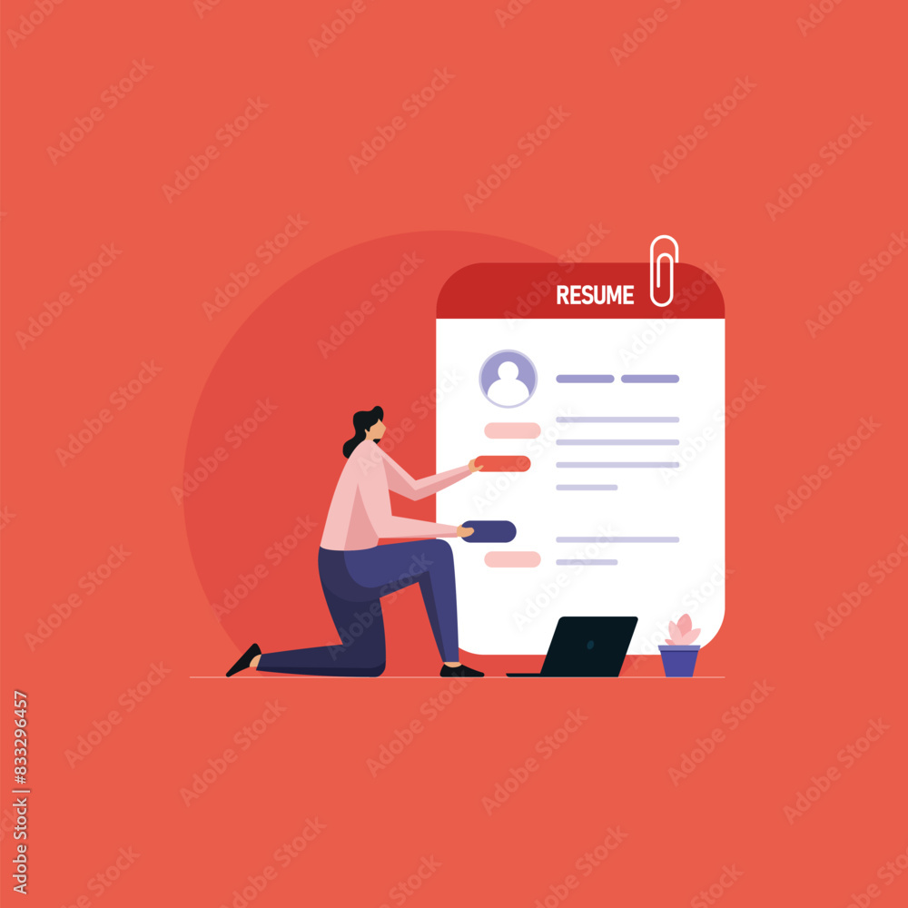 Employee writing the best resume, candidate searching a job, Examiner reading a resume during a job interview at office Business Employee writing the best resume, candidate searching a job, Examiner reading a resume during a job interview at office Business