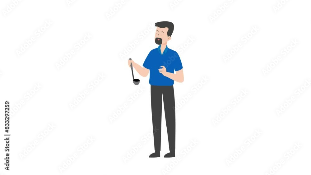 Delivery Man Testing Food