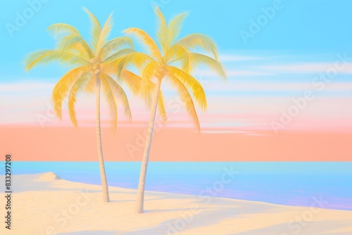 Beach palm trees shoreline outdoors tropical.