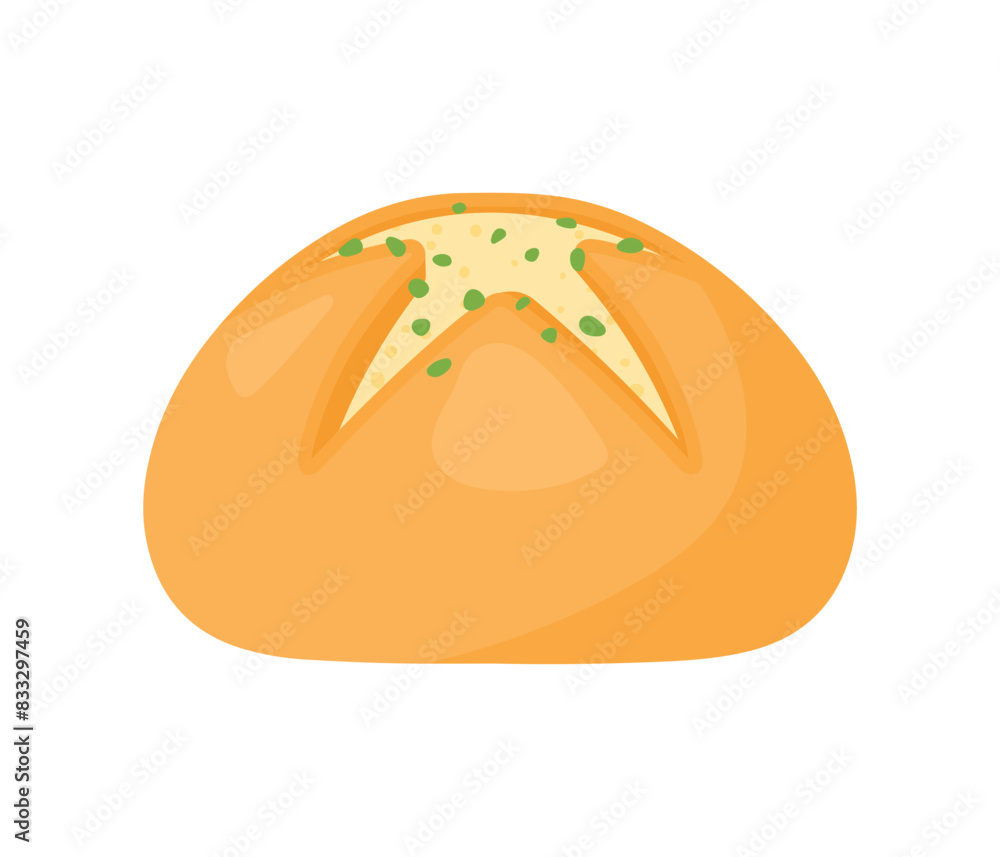 Korean Garlic Cheese Bread Icon Vector Illustration Korean Garlic Cheese Bread Icon Vector Illustration