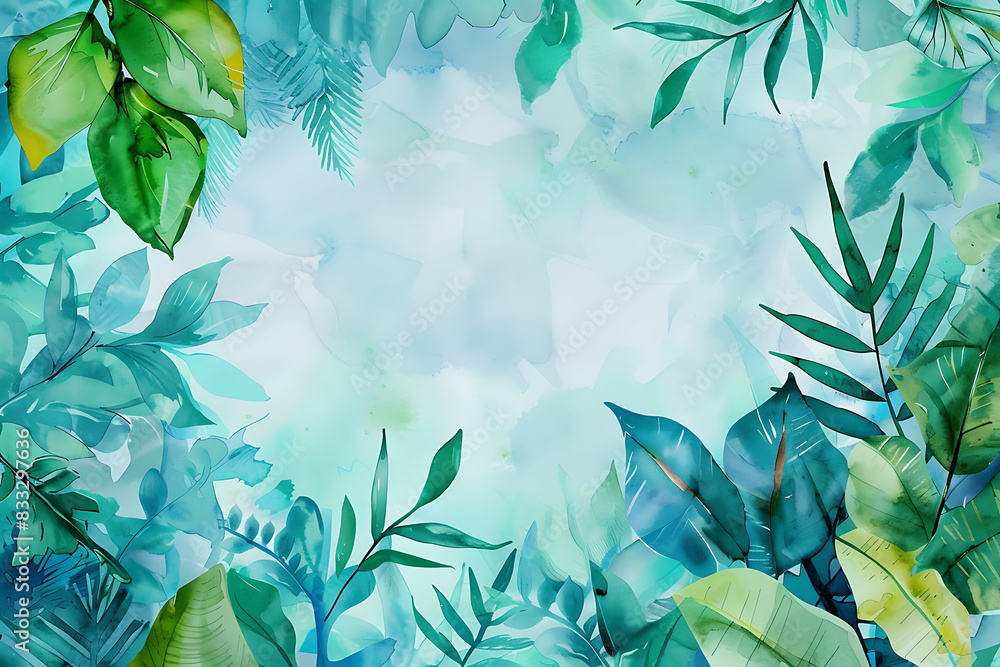 A vibrant watercolor ecology background featuring lush greenery and blue hues, evoking a sense of nature's beauty. A vibrant watercolor ecology background featuring lush greenery and blue hues, evoking a sense of nature's beauty.