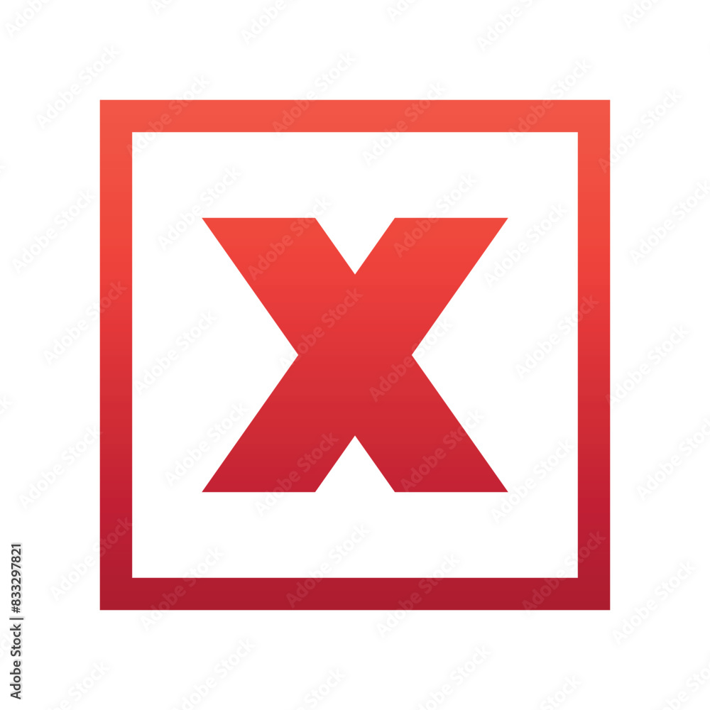 Obraz premium Cross Delete Mark Box Gradient Style