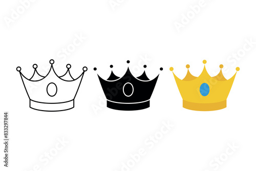 Crown Glyph Flat Outline