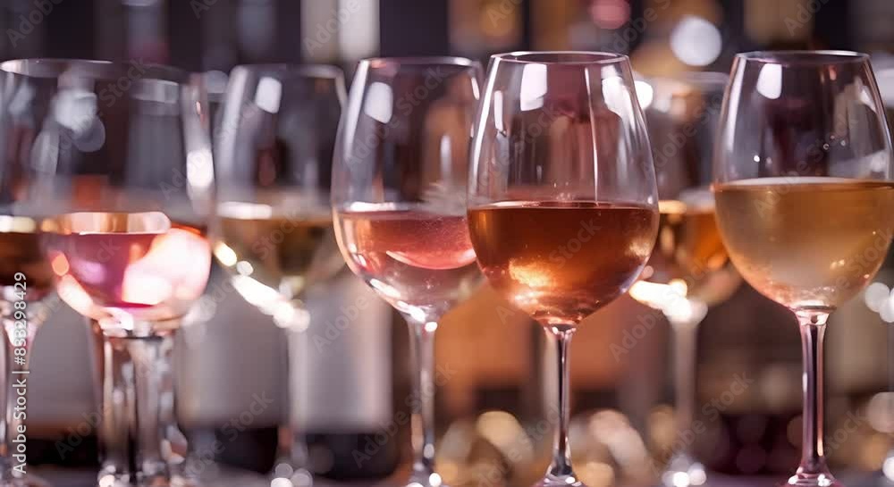 Elegance Exemplified: Rows of Wine Glasses and Bottles at a Winery Event. Concept Winery Event, Wine Glasses, Elegance, Exquisite Decor, Fine Wines Elegance Exemplified: Rows of Wine Glasses and Bottles at a Winery Event. Concept Winery Event, Wine Glasses, Elegance, Exquisite Decor, Fine Wines