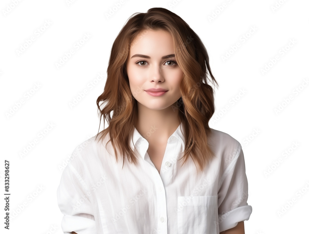 portrait of gentle young woman with natural beauty isolated on transparent background portrait of gentle young woman with natural beauty isolated on transparent background
