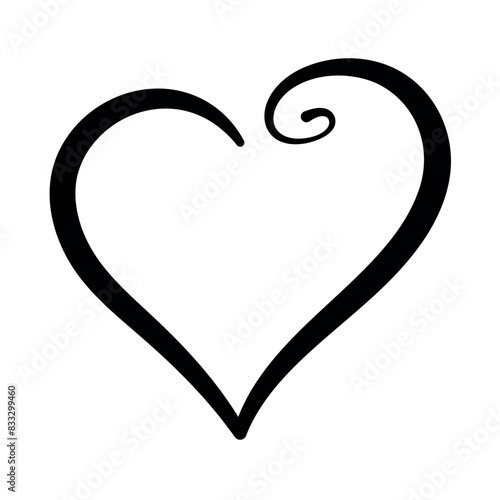 Calligraphy Heart Curly