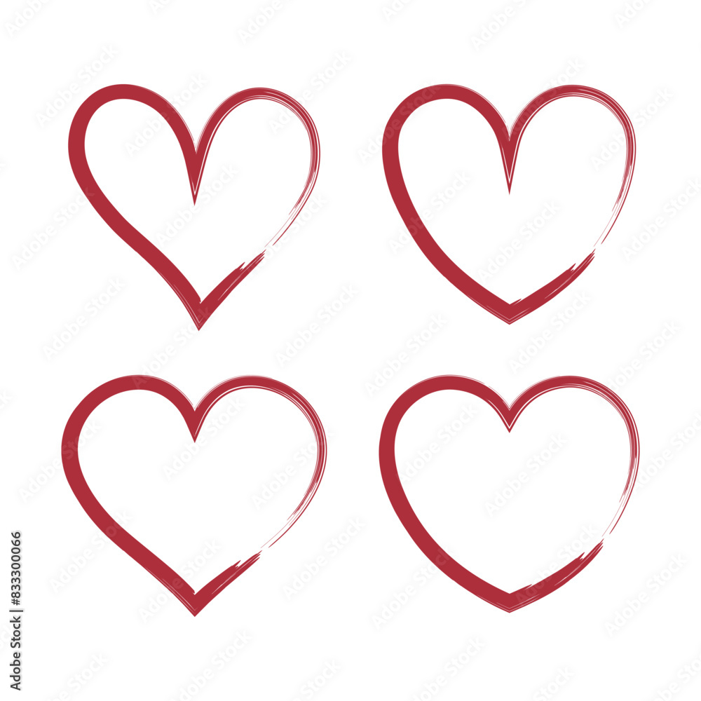 Heart Paint Brush Set of Four