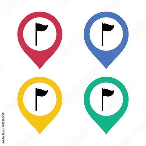 Location Pin With Flag