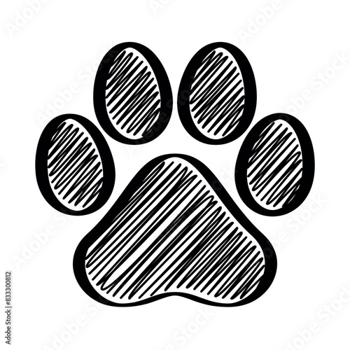 Paw Print Hand Drawn