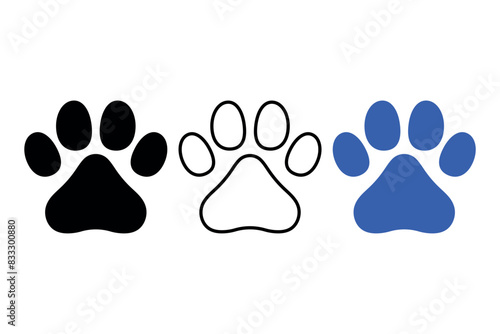 Paw Print Outline Flat And Glyph