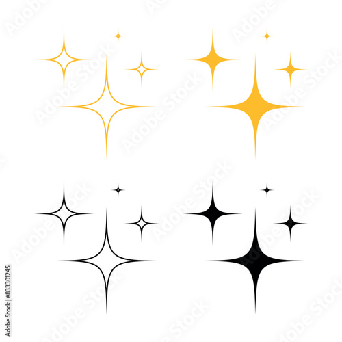 Sparkle Stars Flat And Outline Set