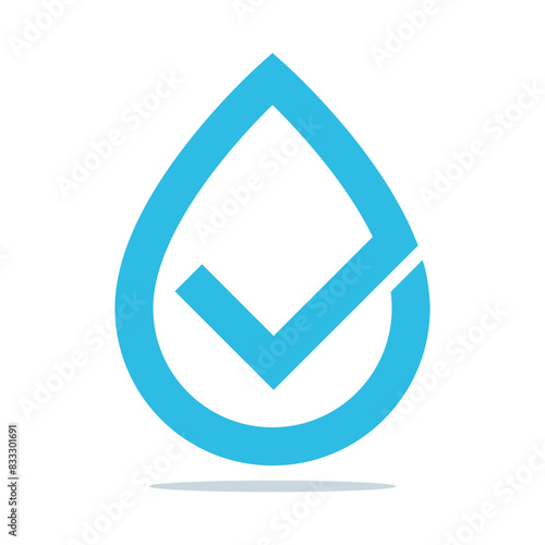 Water Droplet Check Mark Outline