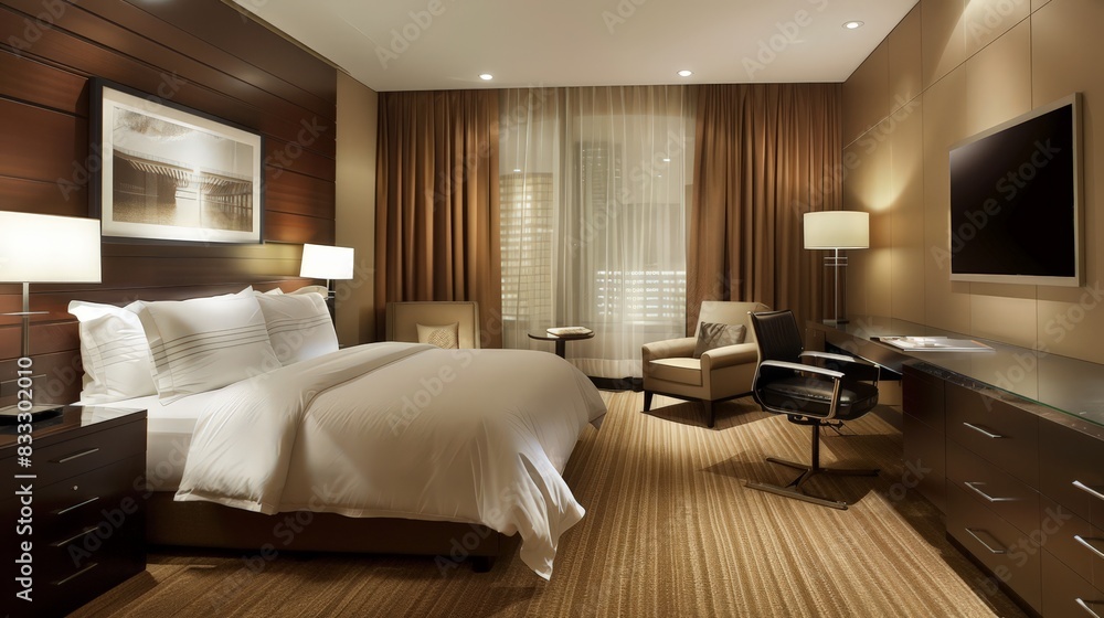 The contemporary guest room with neutral tones, comfortable bedding, and thoughtful amenities to make visitors feel at home. The contemporary guest room with neutral tones, comfortable bedding, and thoughtful amenities to make visitors feel at home.