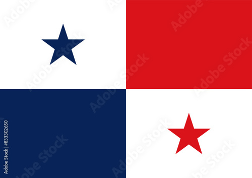 Official national Panama flag illustration. Computer illustration. Digital illustration