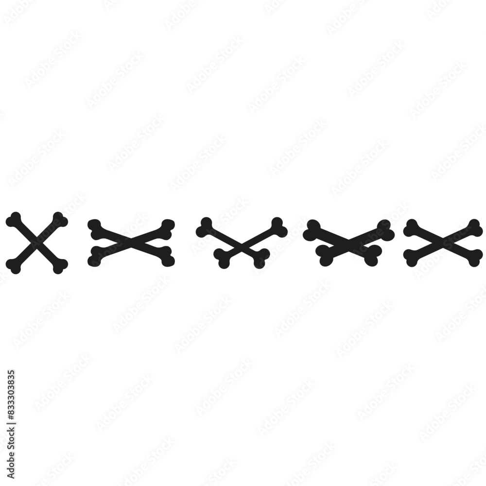 Bones icon vector set. Skeleton illustration sign collection. Pirates symbol. Halloween logo.