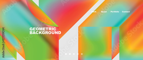 Colorful gradients with abstract geometric shapes. Vector Illustration For Wallpaper, Banner, Background, Card, Book Illustration, landing page