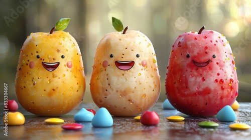 Cartoon characters potato, concept healthy life, Formation of correct eating habits in children  , The images are of high quality and clarity   , The images are of high quality and clarity photo