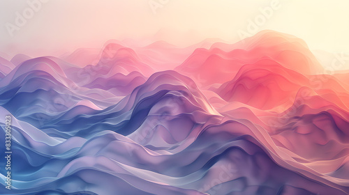 An abstract background with a smooth, flowing gradient. Use soft, harmonious color transitions to create a serene, calming atmosphere that feels like a gentle breeze.