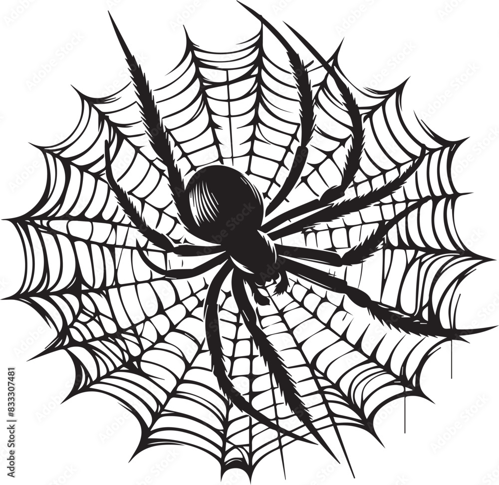 Obraz premium spider vector silhouette white background