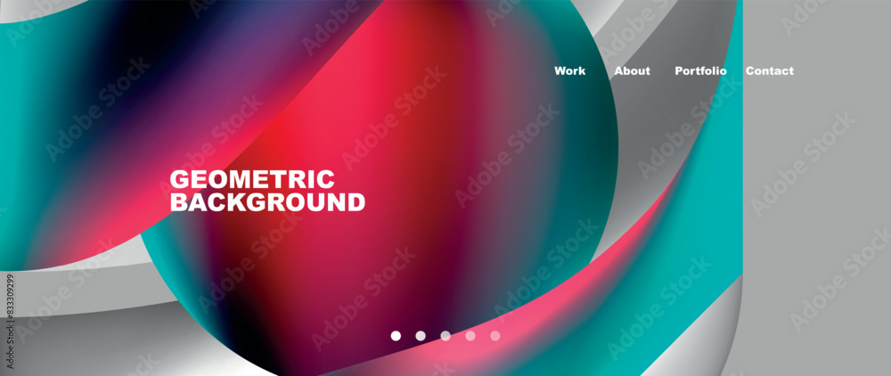 Web page design with geometric elements - circle and wave. Techno art concept. Vector Illustration For Wallpaper, Banner, Background, Card, Book Illustration, landing page Web page design with geometric elements - circle and wave. Techno art concept. Vector Illustration For Wallpaper, Banner, Background, Card, Book Illustration, landing page
