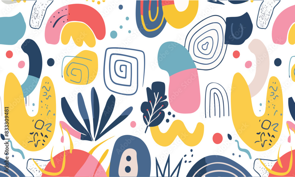 seamless pattern with flowers and leaves seamless pattern with flowers and leaves