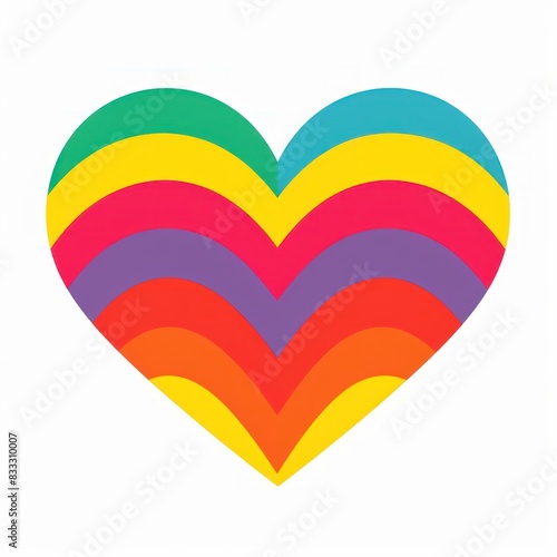 A vector graphic of rainbow heart tin.
