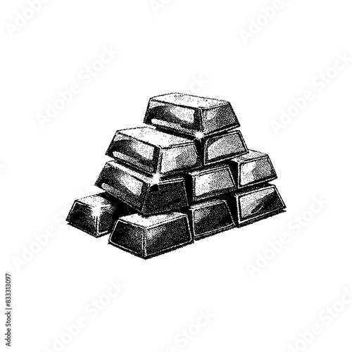 Gold Bar Dithering Bitmap Vector Element