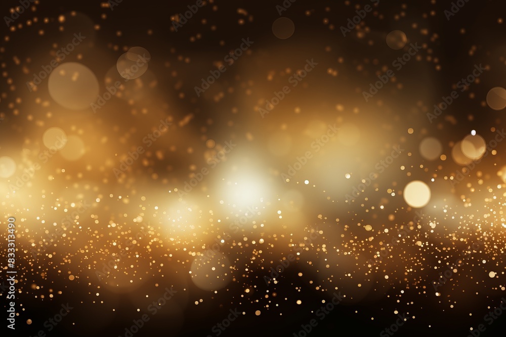 Abstract golden bokeh lights and glittering particles on a dark background, perfect for festive celebrations and elegant designs. Abstract golden bokeh lights and glittering particles on a dark background, perfect for festive celebrations and elegant designs.