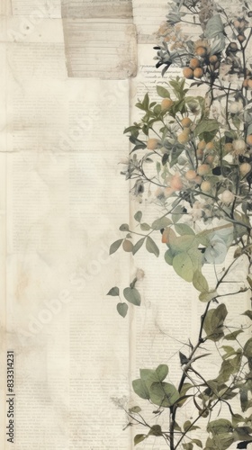 Wallpaper ephemera pale bridge plant herbs art. photo