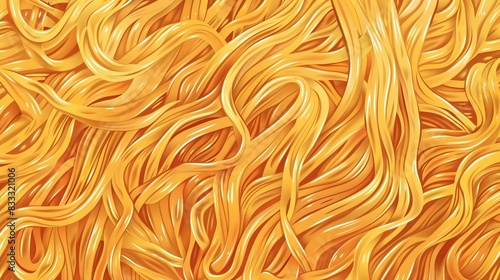 Continuous pattern featuring Chinese noodles and spaghetti.

