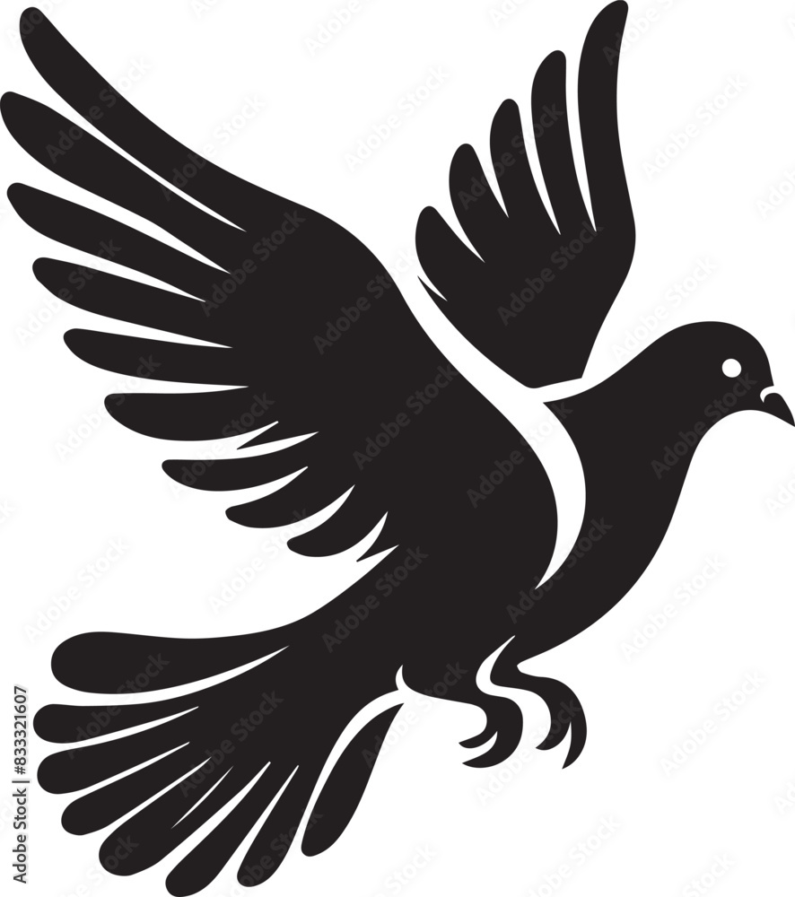 Obraz premium Simple pigeon vector animal silhouette illustration